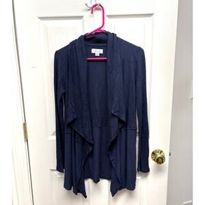 Velvet by Graham & Spencer, Navy Waterfall Cardigan NWOT Woman's Size S